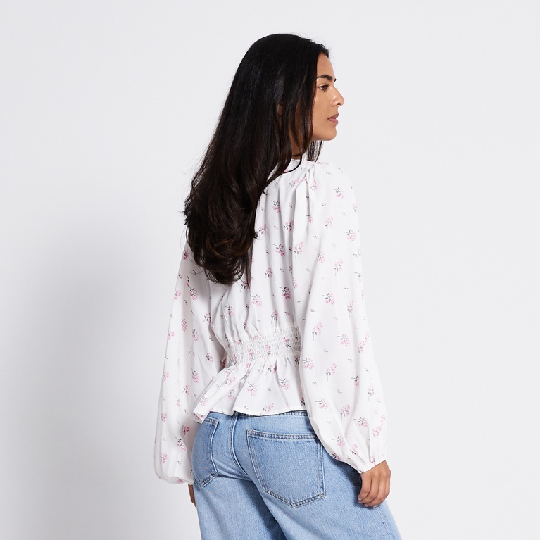 V-neck peplum blouse "Gianna" Print 4